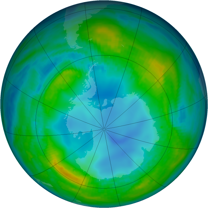 Antarctic ozone map for 08 May 1983